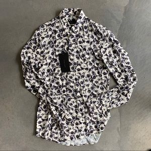 Zara floral casual dress shirt NWT slim fit